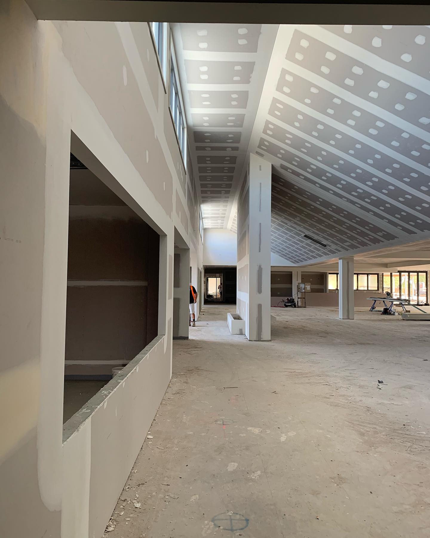 Commercial fit-out — double-height atrium